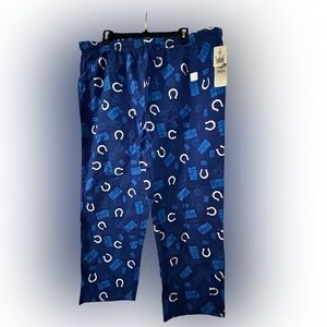 Team Apparel Men's Colts Flannel Pajama Bottoms - Blue and White - NEW WITH TAGS